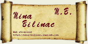 Mina Bilinac vizit kartica